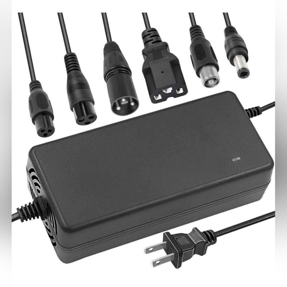 54.6V 2A Li-ion Battery Charger, 13S 48V with Multiple Plugs for Electric Bike